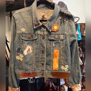 Old Navy Blue Denim Jacket with Embellishments